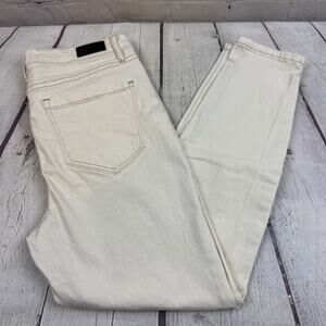 Nicole Miller New York SOHO High Rise Ankle Skinny Jeans Womens 10 Ivory Denim